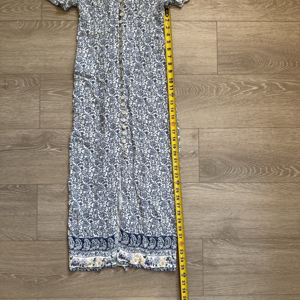 VTG‎ CDC Dress Size 2 Paisley Print Cottagecore Farm Corset Full Button Front - Picture 11 of 14